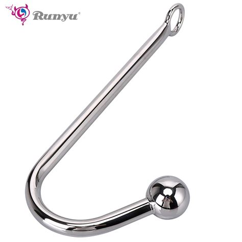 Stainless Steel Anal Hook With Anal Beads Hole Anal Hook Metal Butt Plug Anal Sex Toys Adult