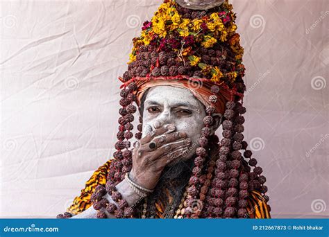 Portrait Of Naga Sadhu At Kumbh Mela Editorial Stock Photo Image Of