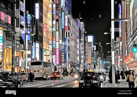 Ginza Tokyo Nightlife Hi Res Stock Photography And Images Alamy