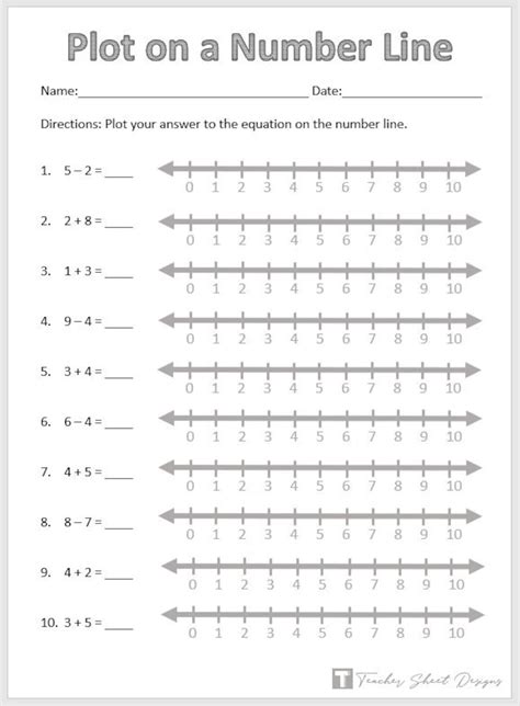Plotting And Compare Whole Numbers On A Number Line Worksheets