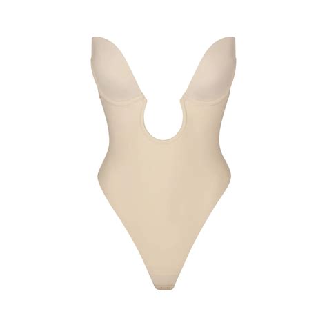 Good Quality And Cheap Deep Plunge Shapewear Bodysuit Sand