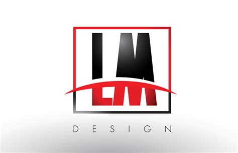 Letras Del Logotipo De Lm Lm Con Colores Rojo Y Negro Y Swoosh 5088665