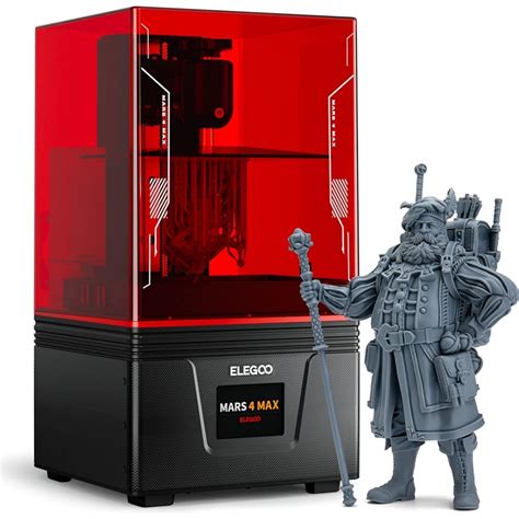elegoo mars 4 max msla 3d printer with 9 1 inch 6k monochrome lcd double cooling fans multiple