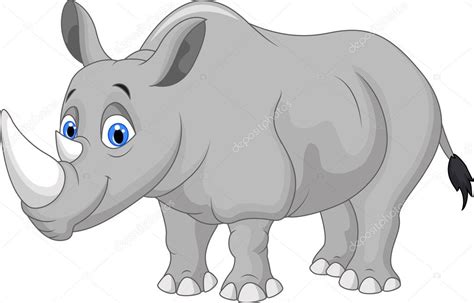 Rinoceronte De Dibujos Animados Vector Gráfico Vectorial © Tigatelu