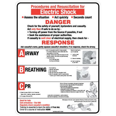 681 Electric Shock Cpr Chart Blair Signs And Safety