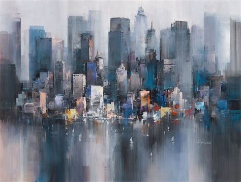 Wilfred Lang Abstract Cityscapes Ny Arte En Colores Pastel