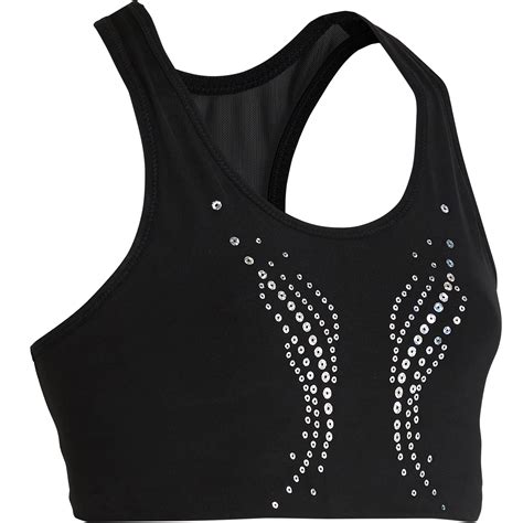 Womens Artistic And Rhythmic Gymnastics Crop Topsequins Domyos