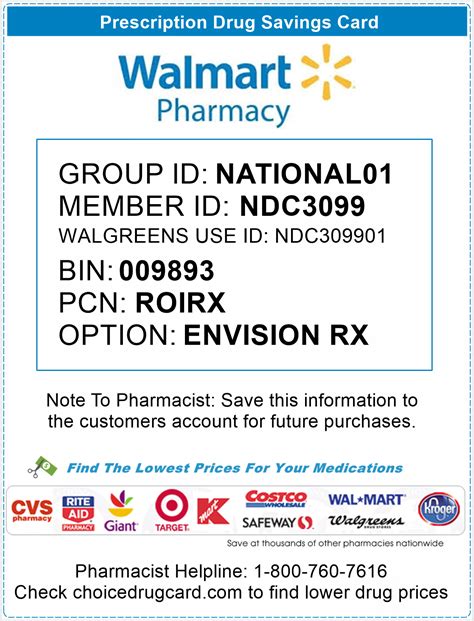 Jul 08, 2021 · a prescription discount card is a private discount program offered for a small annual or monthly fee. Walmart Pharmacy Discounts | Choice Drug Card