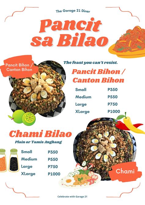 The feast you can’t resist 🤤 PANCIT... - The Garage 21 Diner