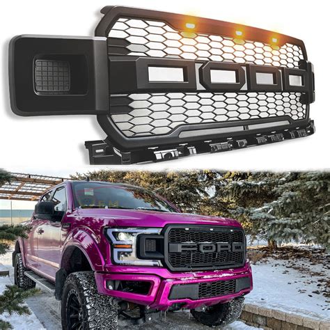 For 2018 2020 Ford F150 Raptor Style Conversion Front Hood Grille W