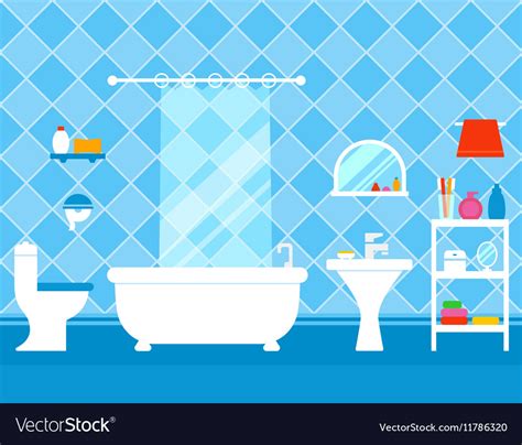 Bathroom Interior With Furniture Royalty Free Vector Image