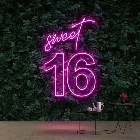Sweet 16 Neon Sign 16 Birthday T Neon Sign For Room Etsy Uk