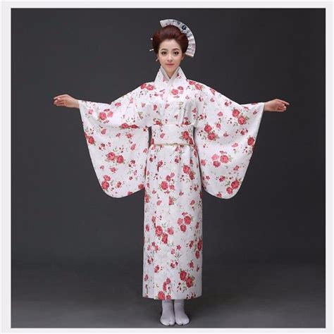 blanco japonés mujer vintage original yukata tradicional kimono con obi clásico partido de tarde