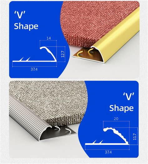 Niuyuan Aluminum Carpet Underlay Floor Covering Silver Floor Edging