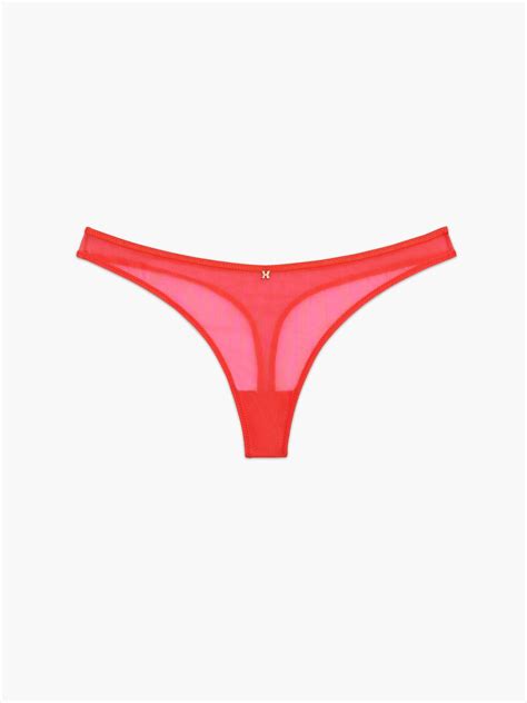 Sheer X Thong Panty In Pink Red Savage X Fenty