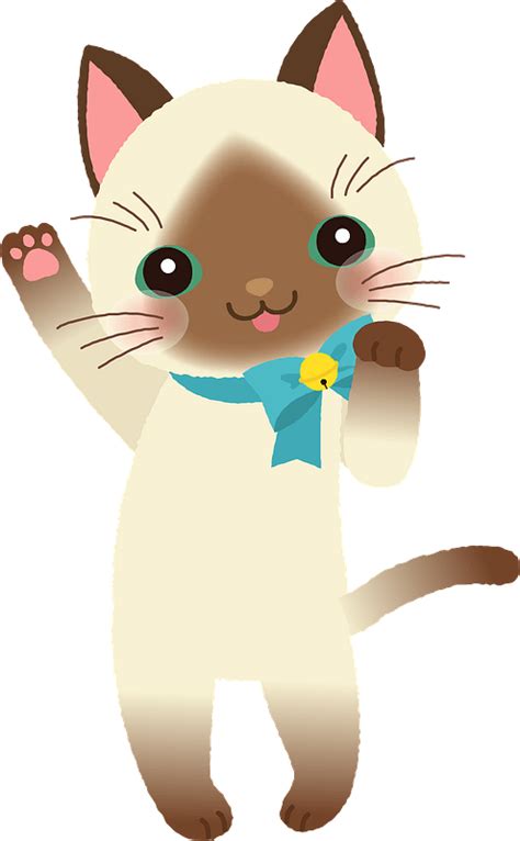 Siamese Cat Is Smiling And Waving Clipart Free Download Transparent
