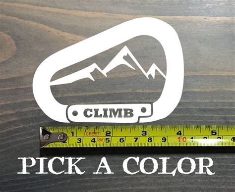 Rock Climbing Sticker Decal Carabiner 4 Petzl Climb Mountains Black