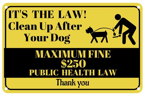 Clean Up After Your Dog Sign Its The Law Maximum Fine 250