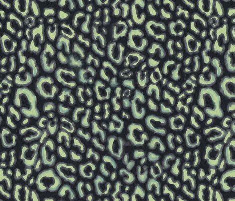Aqua Leopard Fabric Susiprint Spoonflower