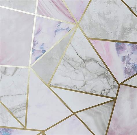 Fragments Multicoloured Wallpaper Metallic Marble Geometric Arthouse