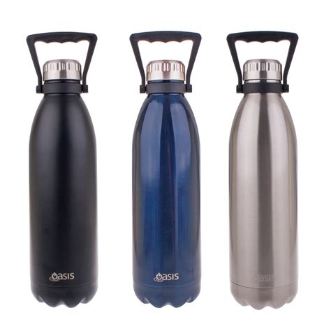 Oasis Insulated Stainless Steel Drink Bottle With Handles Silver 1