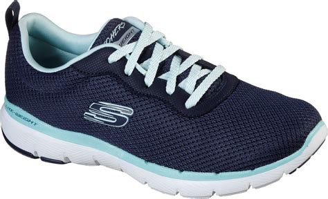 Skechers Flex Appeal 30 First Insight Lace Up Air Cooled Memory Foam Shoe Navyaqua The