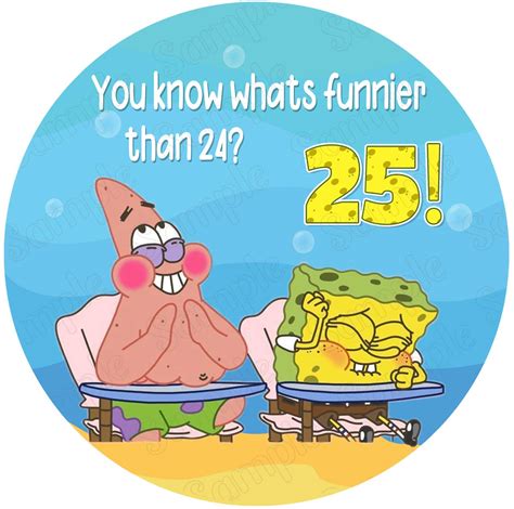 Spongebob Whats Funnier Than 24 25 P Edible Cake Toppers Round