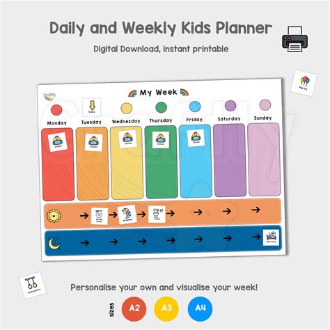 Printable Weekly And Daily Childrens Weekly Planner Craftly Ltd