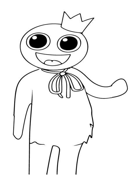 Waving Rainbow Friends Roblox Coloring Page Free Printable Coloring
