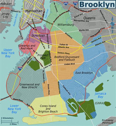 Mapa Del Barrio De Brooklyn Alrededores Y Suburbios De Brooklyn