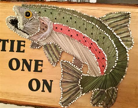 Rainbow Trout String Art String Art Patterns Feather String Art