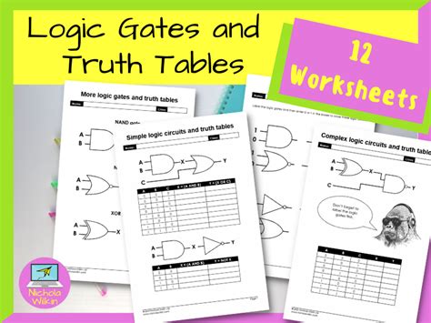 Logic Gates And Truth Tables Worksheet Pack Teaching Resources