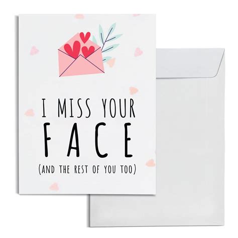 Inkologie Blank Funny Miss You Jumbo Card T With Envelope I Miss Your Face Large A4 Size 8