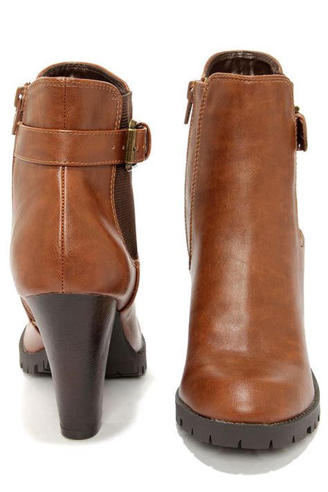 Cute Brown Boots High Heel Boots Ankle Boots 3400