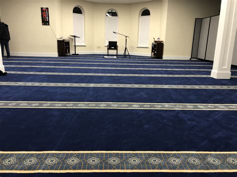 Navy Blue Border Wool Masjid Carpet Mosque Prayer Turkish Carpet