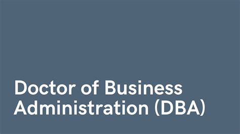 Doctor Of Business Administration