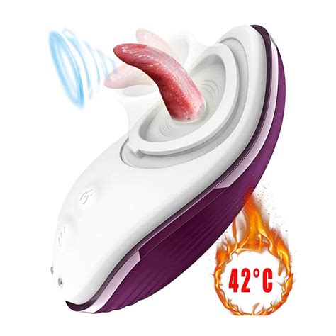 Clit Vibrator Tongue Licking Nipple Sucker Clitoral Stimulation Breast Massager Heating Oral Sex
