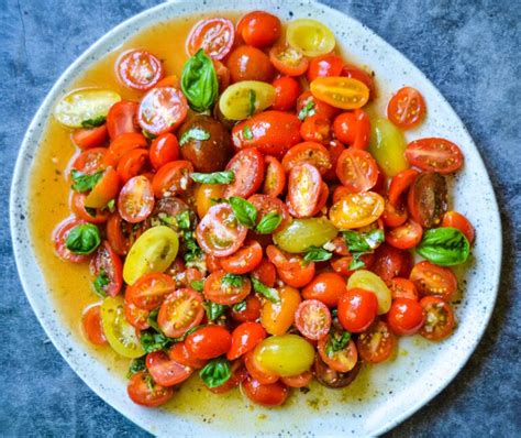 Marinated Tomatoes Kays Clean Eats Side Dish