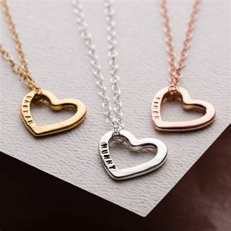 Personalised Love Heart Necklace By Posh Totty Designs