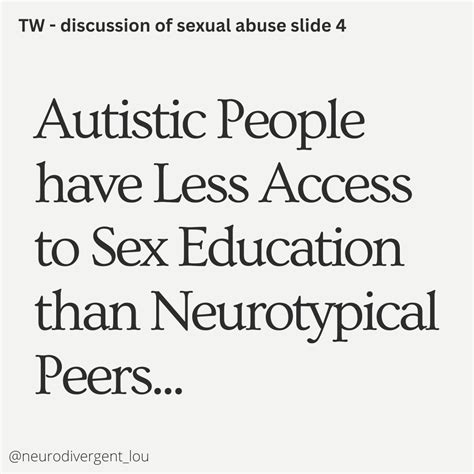 Neurodivergentlou On Twitter Autistic People Have Less Access To Sex