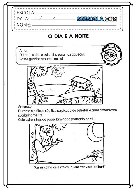 Para Imprimir Atividades Dia E Noite De Ciências Folha 03