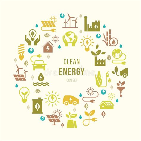 Alternative Energy Sources Vector Illustration Stock Vector