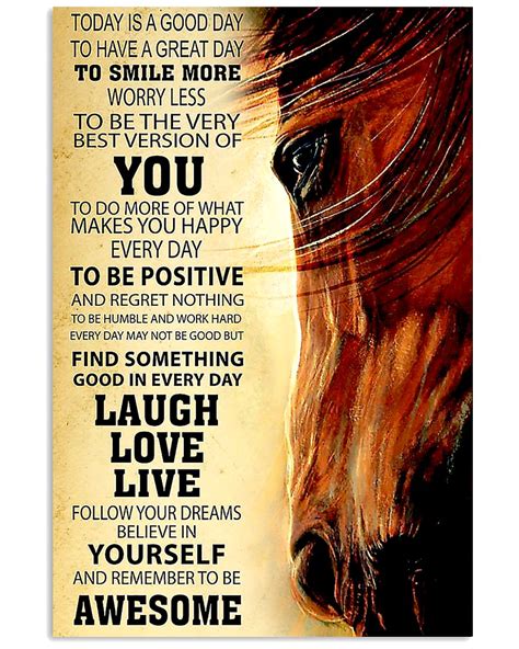 Horse Today Is A Good Day Canvas Wall Decor Wall Canvas Animal Posters