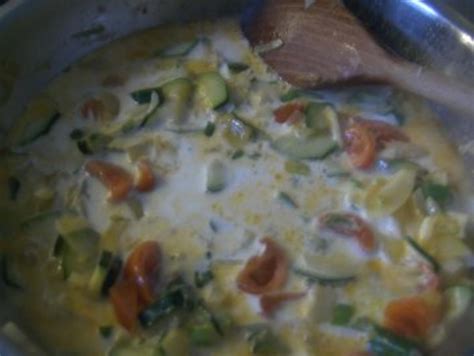 Fisch Fischpfanne mit einer Gemüse Sahne-Soße Rezept