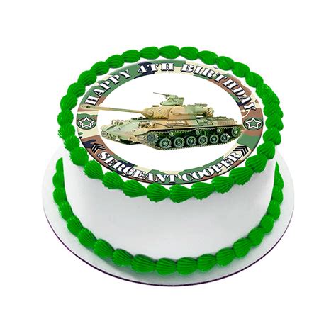 Military cupcakes army cupcakes army cake military cake themed cupcakes military party army birthday cakes army's birthday fondant cake designs. Army Tank Edible Icing Image Cake Topper | CAKE TOPPERS