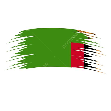 Bandera De Zambia Imágenes Prediseñadas De Trazo De Pincel Vector Png Cepillo De La Bandera De