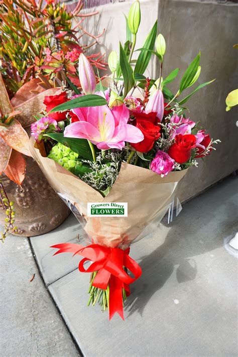 Pink Lily Bouquet In Tustin Ca Growers Direct Flowers