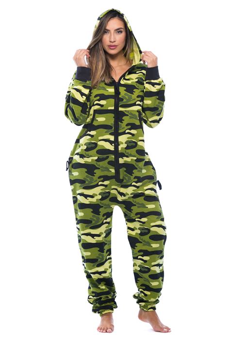 Followme Adult Onesie Pajamas Jumpsuit 6439 New Grn S Green Camo