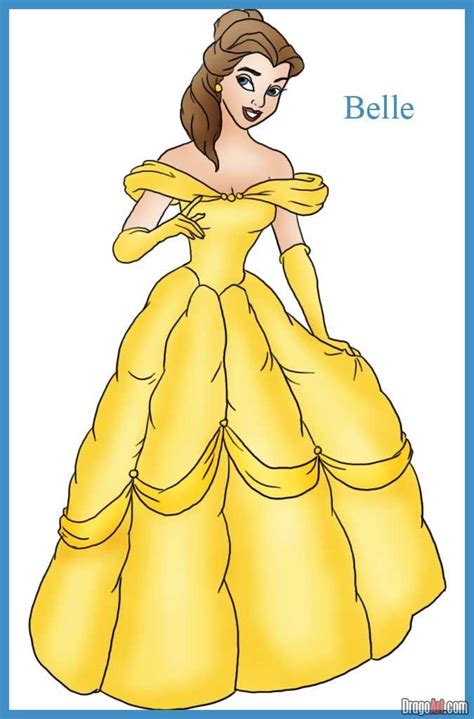 How To Draw Belle From Beauty And The Beast Disney Princess Drawings