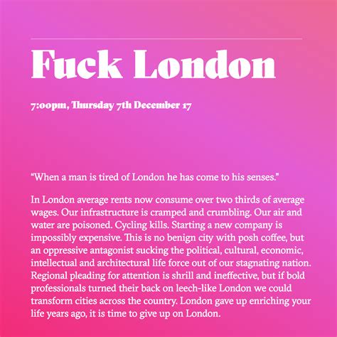 Fuck London — Ja Projects